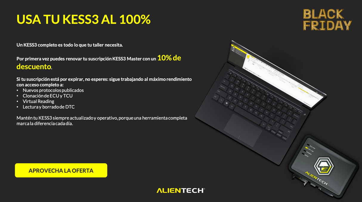 OFERTA SUSCRIPCION KESS3 ALIENTECH MASTER Y SLAVE EN BLACK FRIDAY 2025