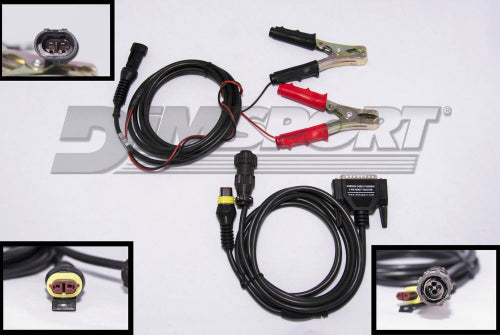 Conector de diagnóstico Genius Fendt/MF de 4 pines + cable de alimentación de 3 pines