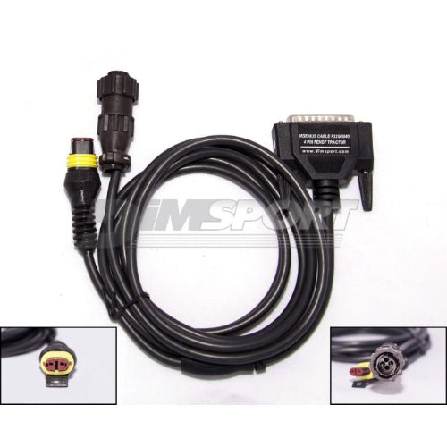 Conector de diagnóstico para Fendt de 4 pines + cable de alimentación de 3 pines