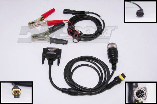 Conector de diagnóstico Genius Deutz/Same de 19 pines + cable de alimentación de 3 pines