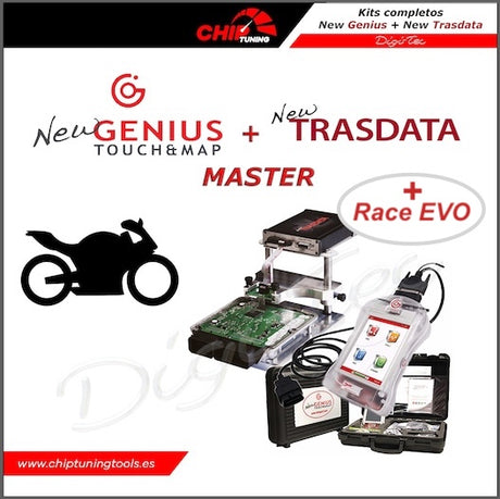 oferta New Genius y new trasdata Dimsport master para motocicletas