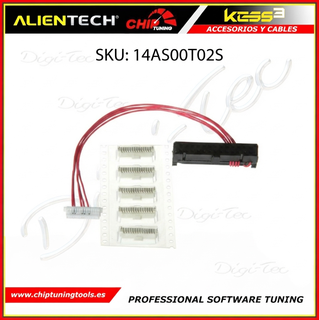 Adaptador de soldadura TRW Truck ECU Motorola MPC5xx 14AS00T02S para la conexion y programacion en centralitas alientech.