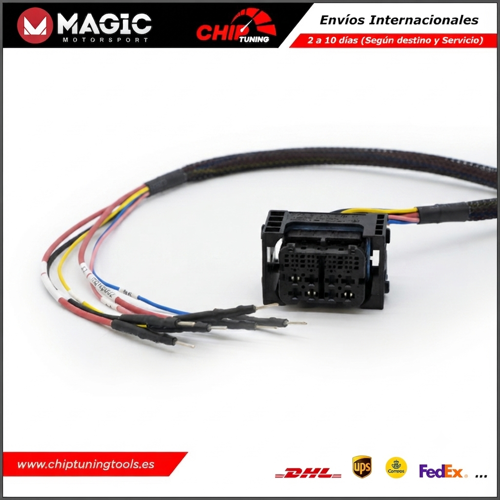 Detalle del conector específico para unidades de control Bosch MDG1 y EDC17.