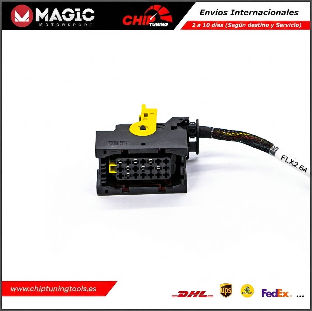 Detalle del conector específico para el cable FLX2.64.