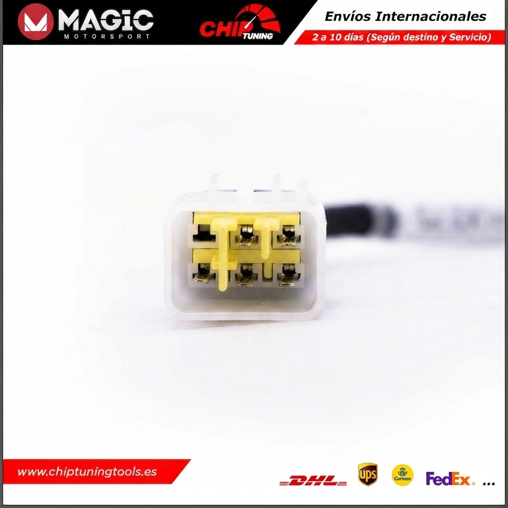 Detalle del conector OBD de 6 pines para cable FLX2.73.