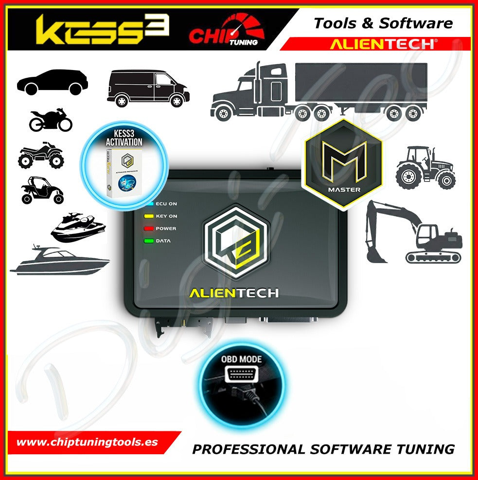 Kit KESS3 con activación Master FULL OBD para reprogramación de centralitas por puerto de diagnosis.
