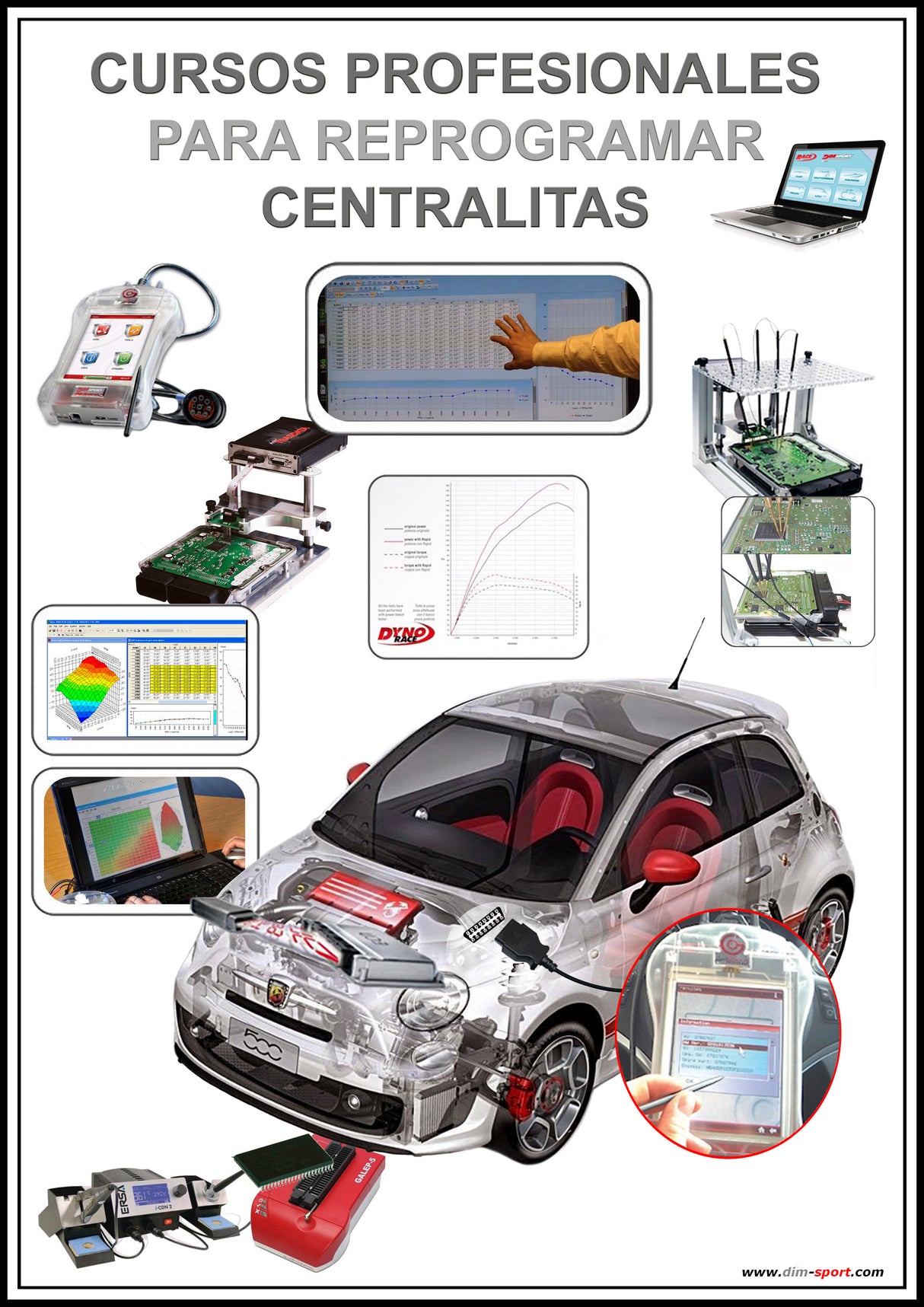 Cursos Reprogramaciones centralitas Dimsport para automóviles, camiones, tractores