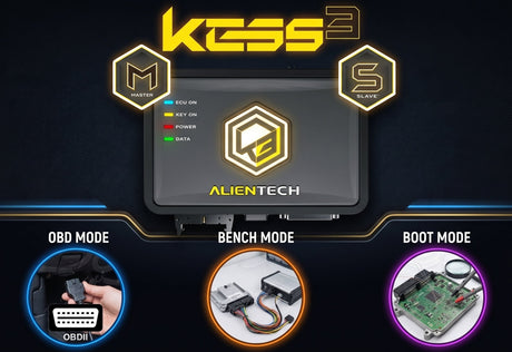 Kess3 Master y Slave Alientech en OBD BOOT y BENCH