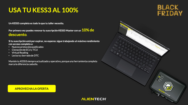 OFERTA SUSCRIPCION KESS3 ALIENTECH MASTER Y SLAVE EN BLACK FRIDAY 2025