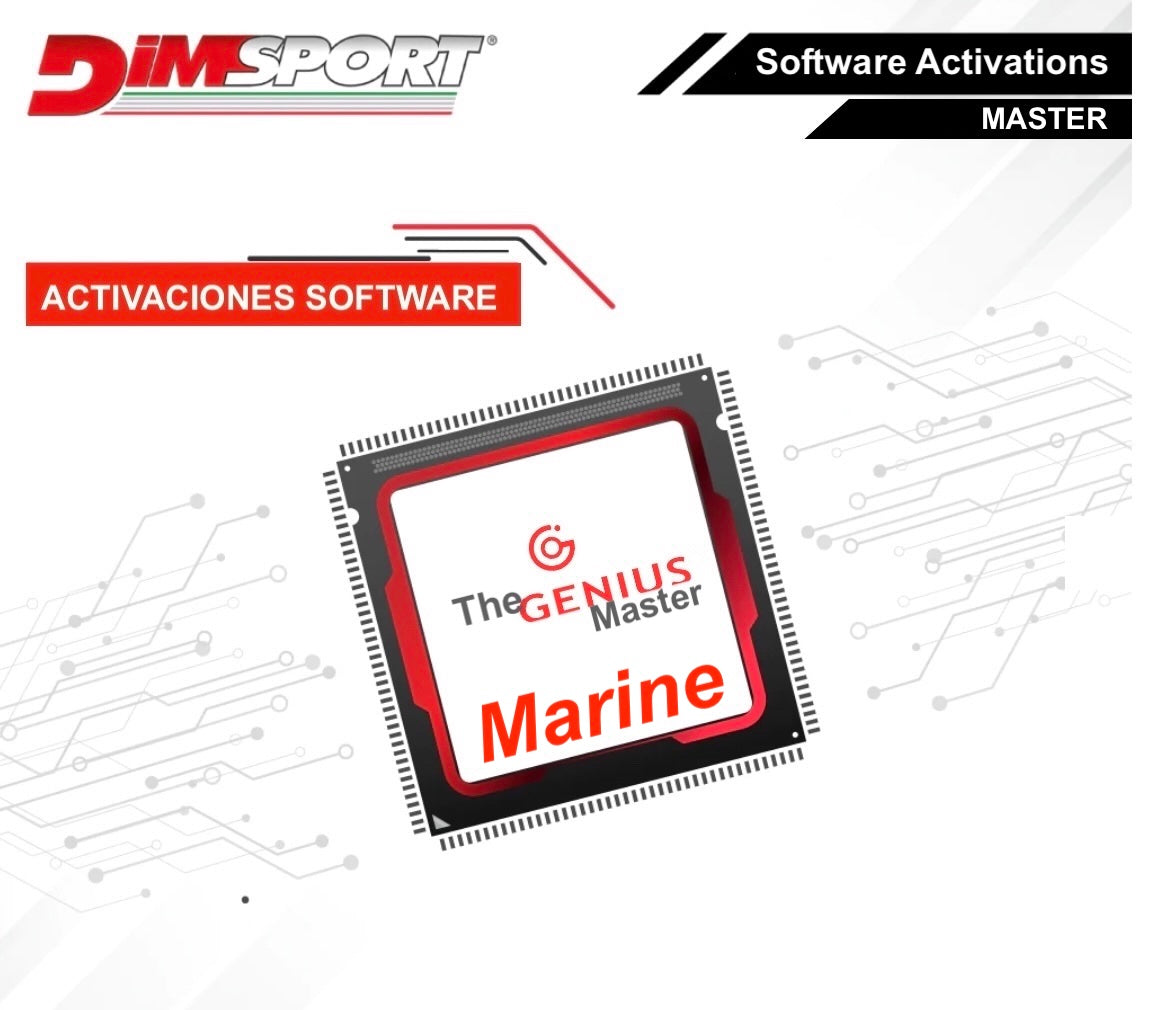 Activación del Software Master para Embarcaciones con protocolos OBD, BENCH y BOOT para Tablet The Genius Dimsport