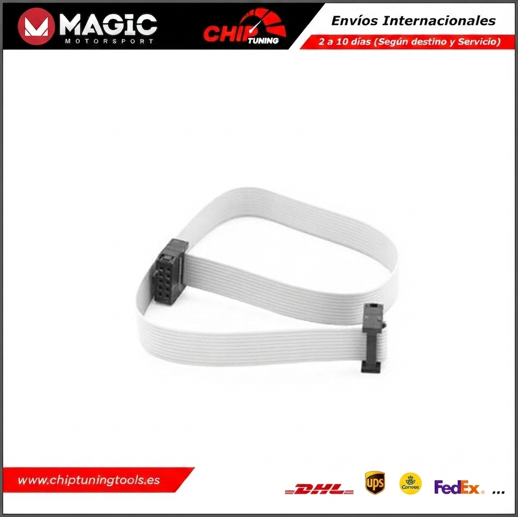 Vista general del cable plano de 35 cm para conexión de centralitas BDM - FLX3.4