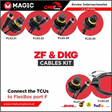 Kit completo de cuatro cables originales Magic Motorsport FLK06B para programación de TCU ZF y DKG.