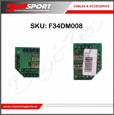 Adaptador de terminal para CPU Motorola MPC5xx Bosch EDC7 camiones Dimsport F34DM008 para uso con placa base F34DM003 en herramientas de programación.
