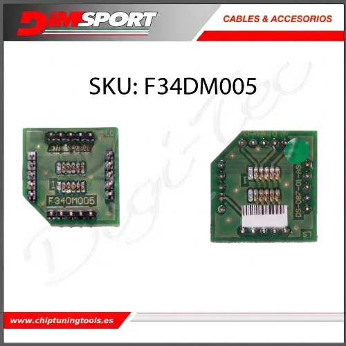 Adaptador de terminal para CPU Motorola MPC5xx Marelli Dimsport F34DM005 para uso con placa base F34DM003 en herramientas de programación.
