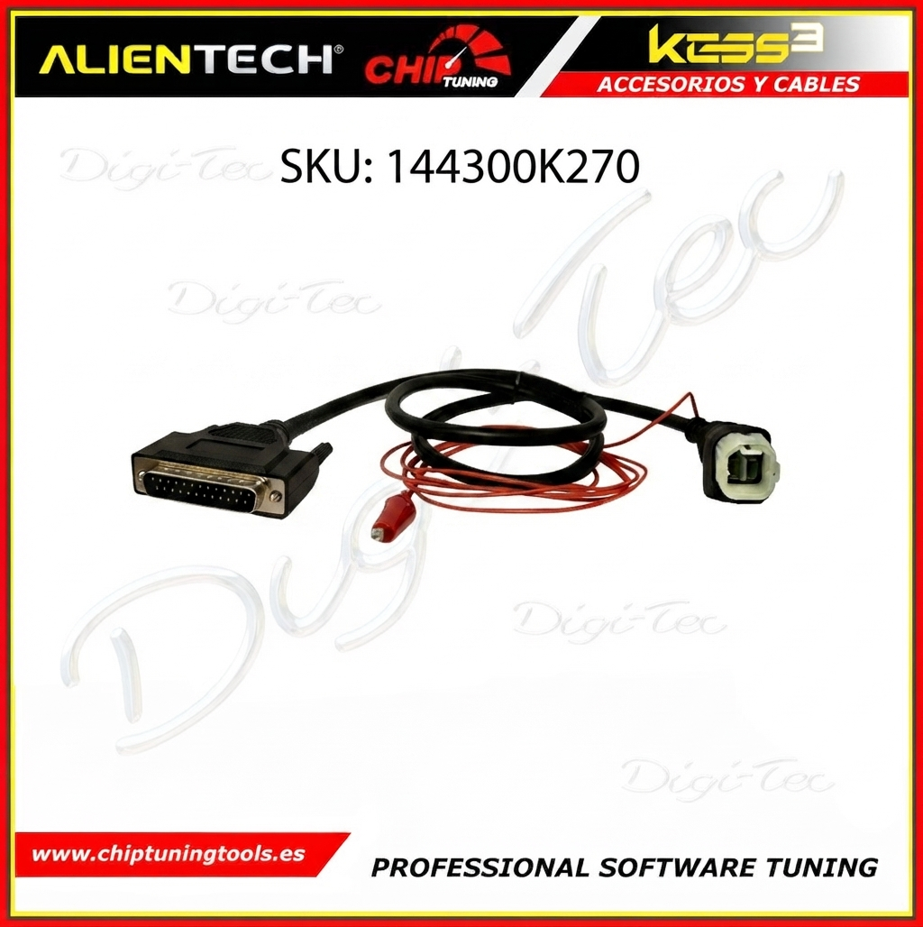 Cable de 3 pines 144300K270 para la conexion y programacion en centralitas Keihin de motocicletas Honda alientech.