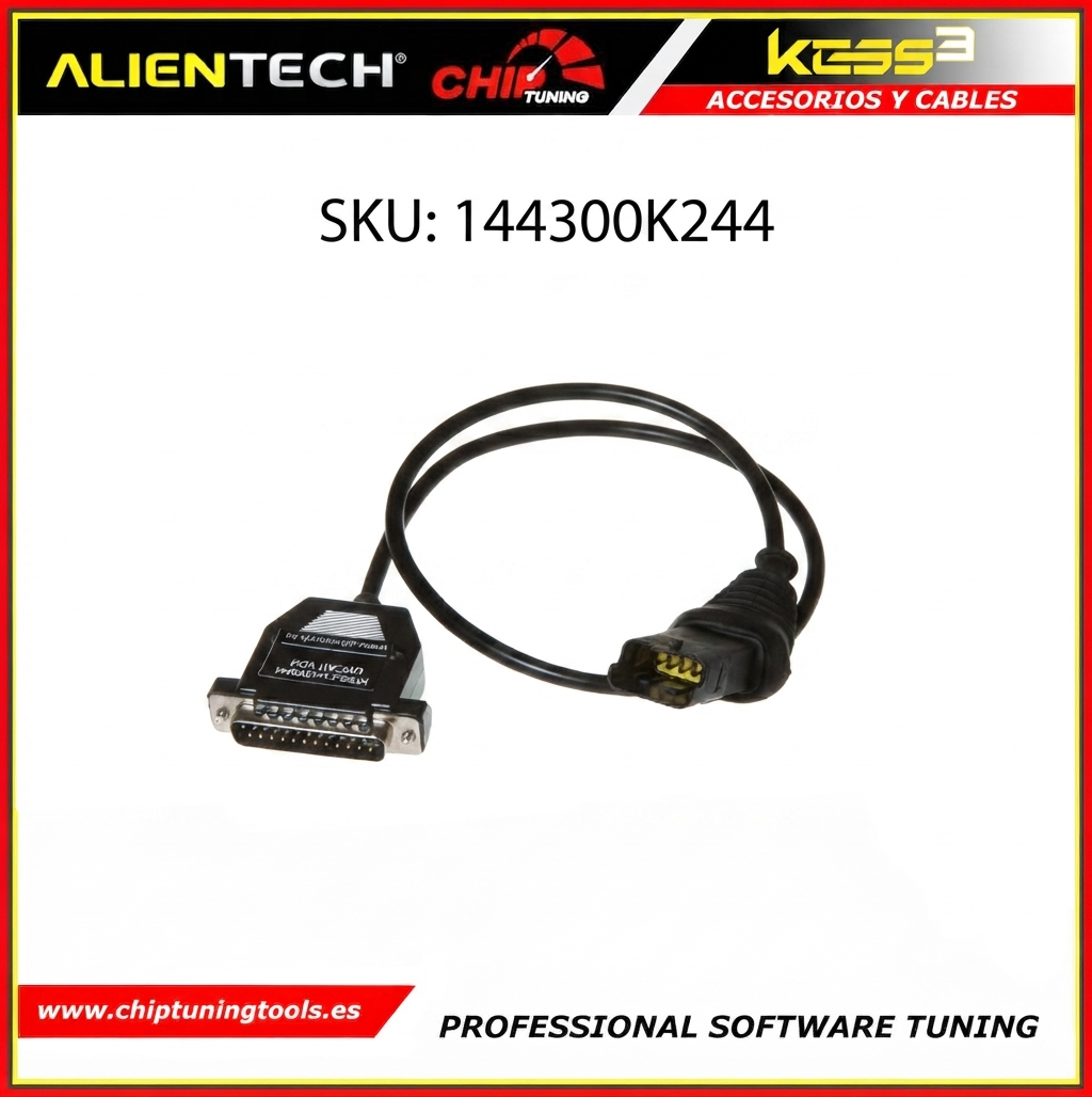Cable de 4 pines 144300K244 para la conexión y programación en centralitas Continental, Bosch y Melco de motocicletas Ducati alientech.