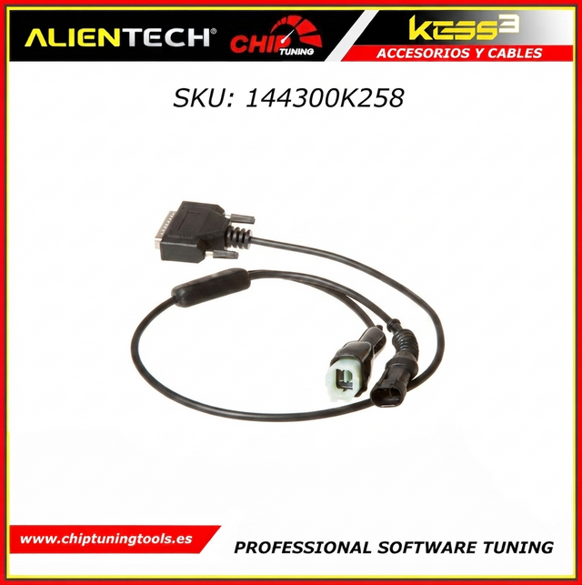Cable de 4 pines Eldor CANbus 144300K258 para la conexión y programación en centralitas de motocicletas MV Agusta alientech.