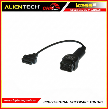 Cable adaptador OBDII a 12 pines 144300K214 para la conexión y programación en camiones Renault Trucks.