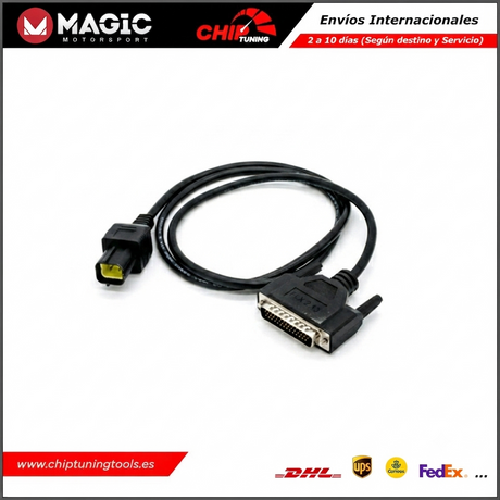 Cable FLX2.13 conectado para programación ECU.