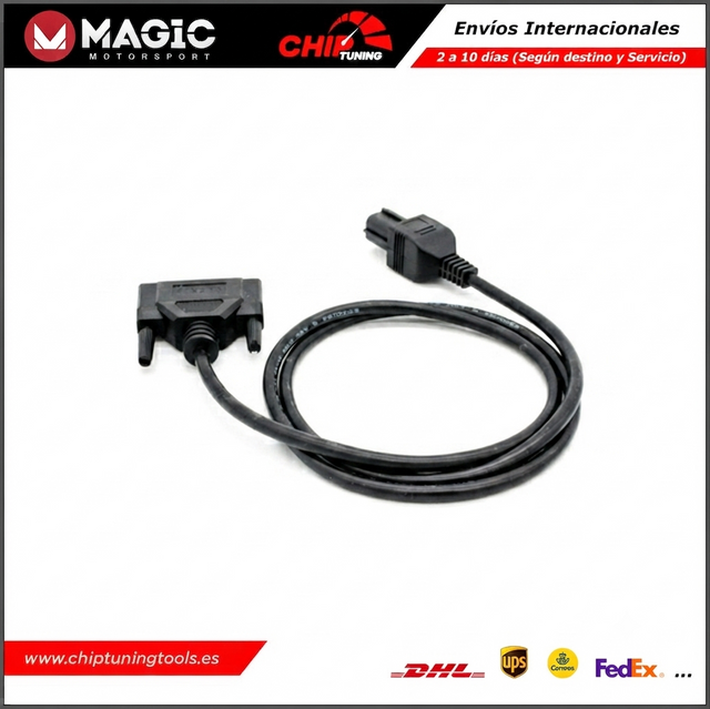 Cable de conexión de diagnóstico KUBOTA para programador FLEX con blindaje profesional.