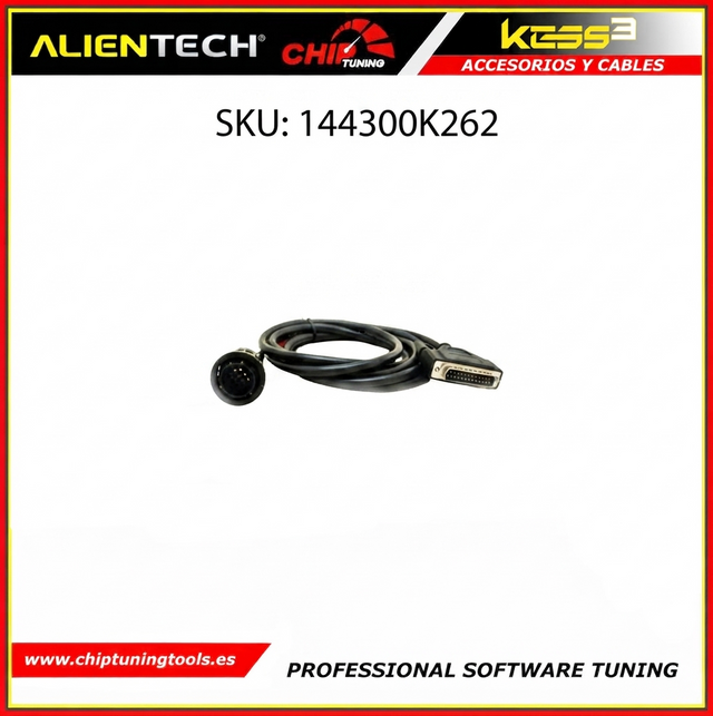 Cable redondo de 14 pines 144300K262 para la conexión y programación en maquinaria agrícola Fendt y Deutz-Fahr alientech.