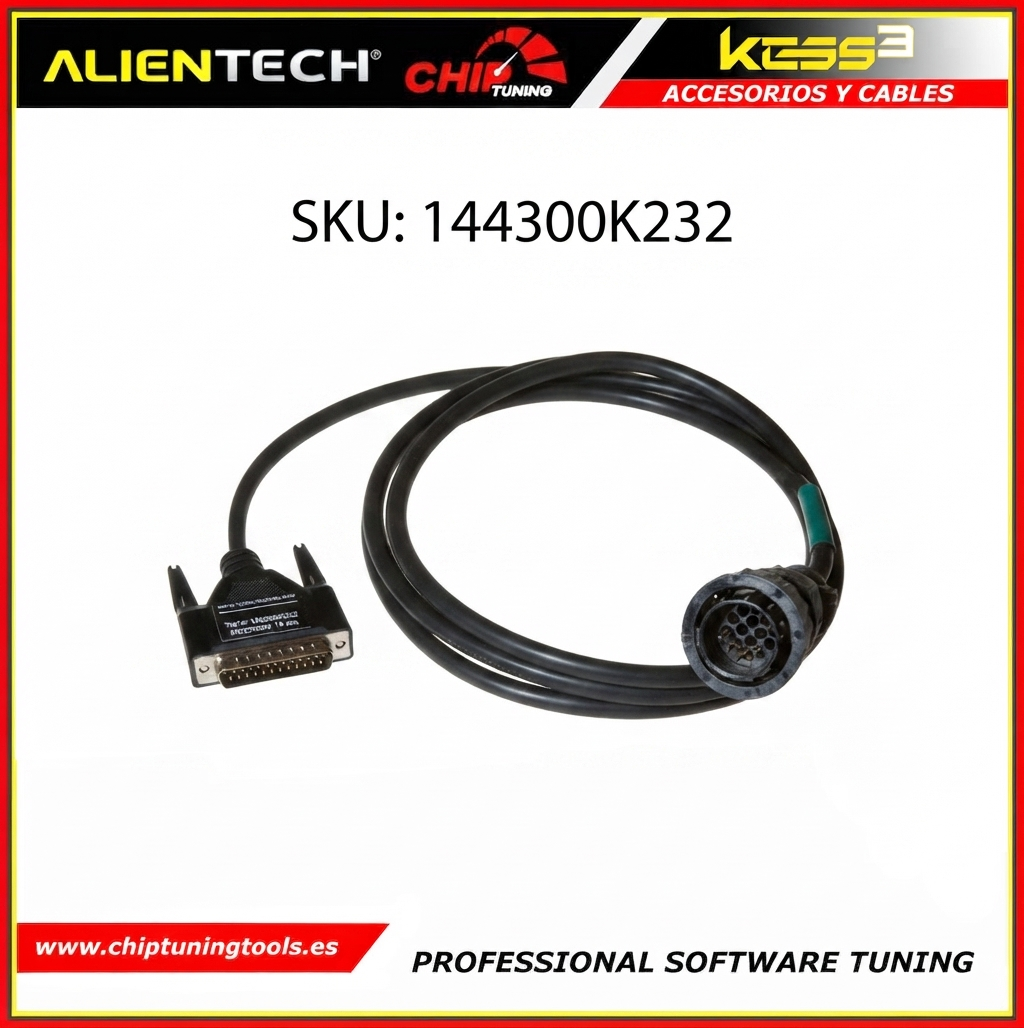 Cable redondo de 14 pines 144300K232 para la conexión y programación en maquinaria agrícola SAME Deutz-Fahr.