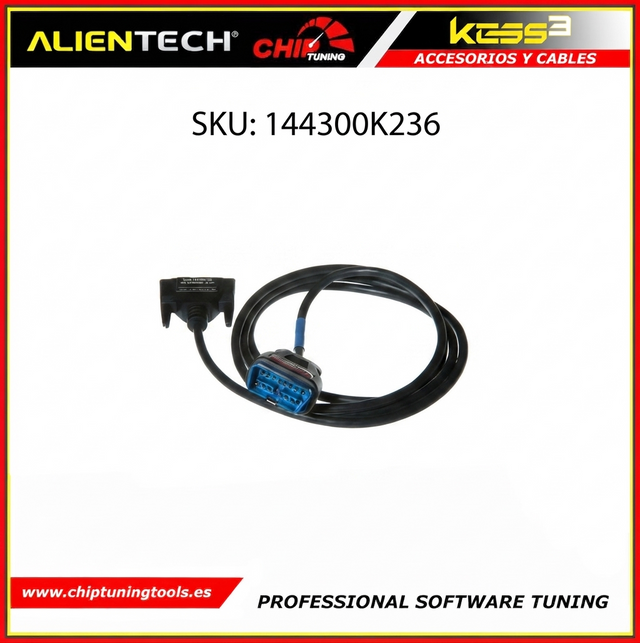 Cable redondo de 16 pines 144300K236 para la conexión y programación en motores y sistemas Cummins.