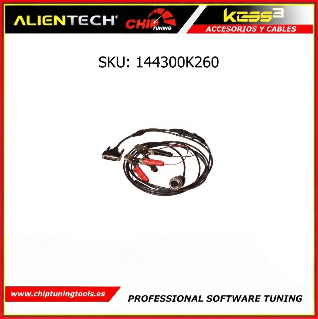 Cable redondo de 19 pines 144300K260 para la conexión y programación en maquinaria agrícola SAME Deutz-Fahr alientech.