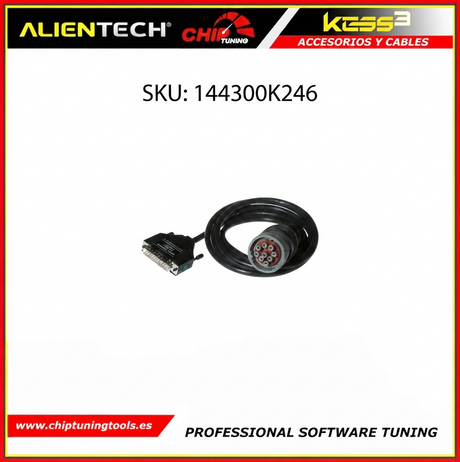 Cable redondo de 9 pines 144300K246 para la conexión y programación en maquinaria y motores CAT y Perkins alientech.