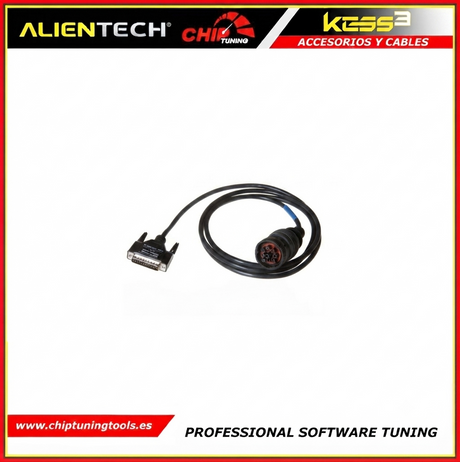 Cable redondo de 9 pines 144300K226 para la conexión y programación en maquinaria CNH, Cummins y John Deere.