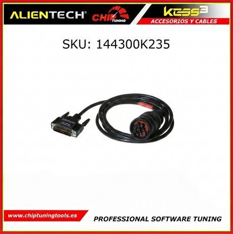 Cable redondo de 9 pines 144300K235 para la conexión y programación en motores y sistemas Cummins.