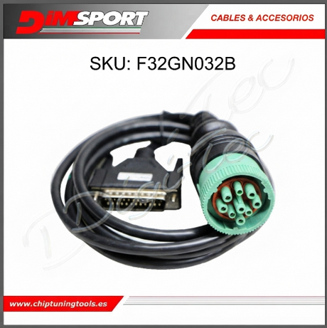 Conector Deutsch Tipo 2 J1939 CNF2B Dimsport F32GN032B para herramientas New Genius y The-Genius (Master/Slave)