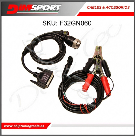 Conector de diagnóstico de 19 pines Deutz Same con alimentación externa Dimsport F32GN060 para herramientas New Genius y The-Genius (Master/Slave)