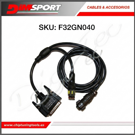 Conector de diagnóstico de 4 pines Fendt Massey Ferguson con alimentación externa Dimsport F32GN040 para herramientas New Genius y The-Genius (Master/Slave)