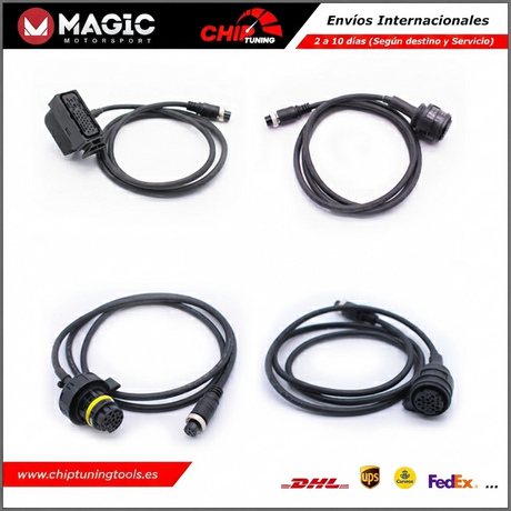 it completo de cuatro cables originales Magic Motorsport FLK06 para programación de TCU del Grupo VAG.