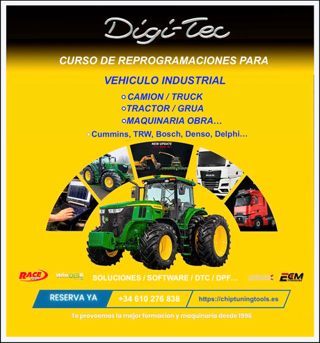 Curso online para aprender a reprofgramar centralita ecu camiones, tractores, maquinaria