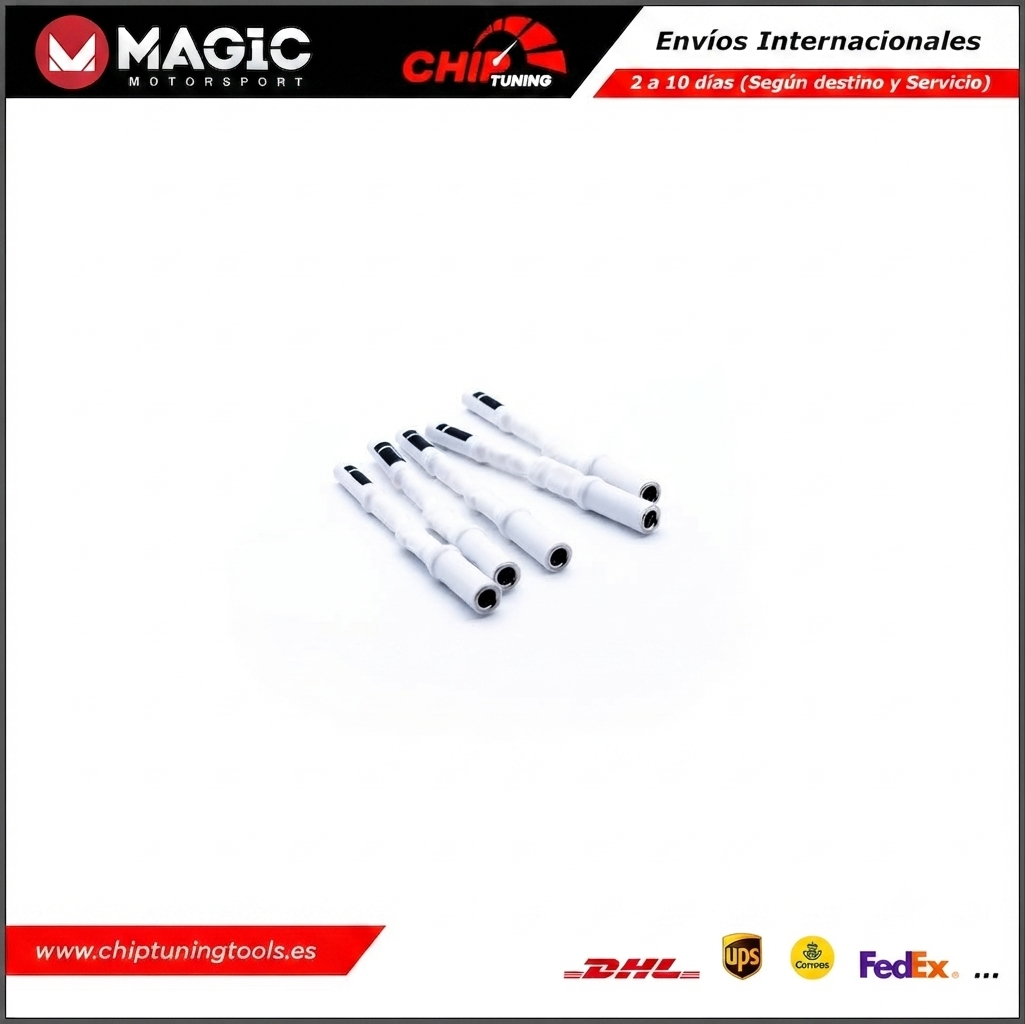 Primer plano de los 4 adaptadores del kit suplementario FLK43.
