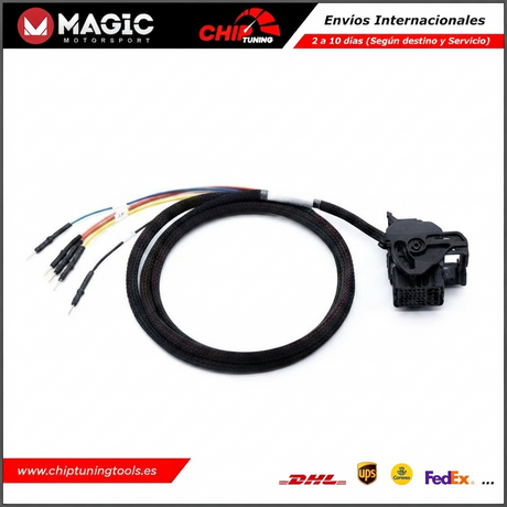 Cable bench ECU Bosch MD1CS006 PSA BlueHDi en banco de trabajo.