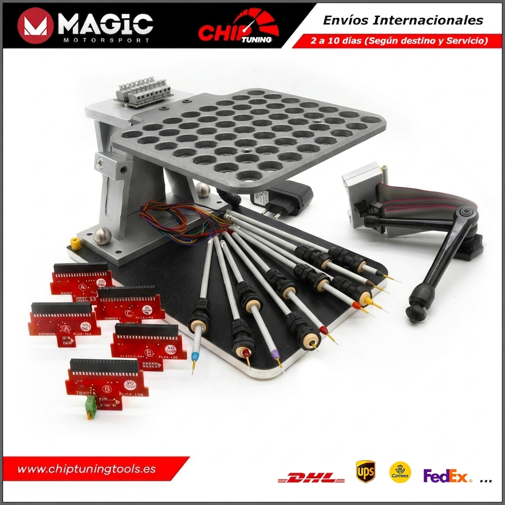 Estación de trabajo completa Universal MAGBench FULL kit FLK10 de Magic Motorsport con accesorios.