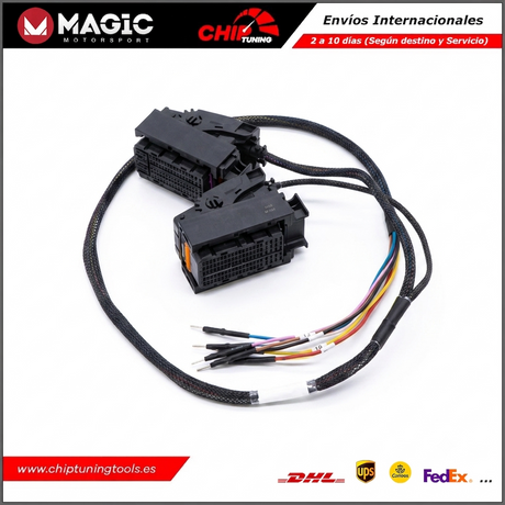 Kit completo de 4 cables originales Magic Motorsport FLK11C para programación en banco de ECUs Bosch MEDC17.