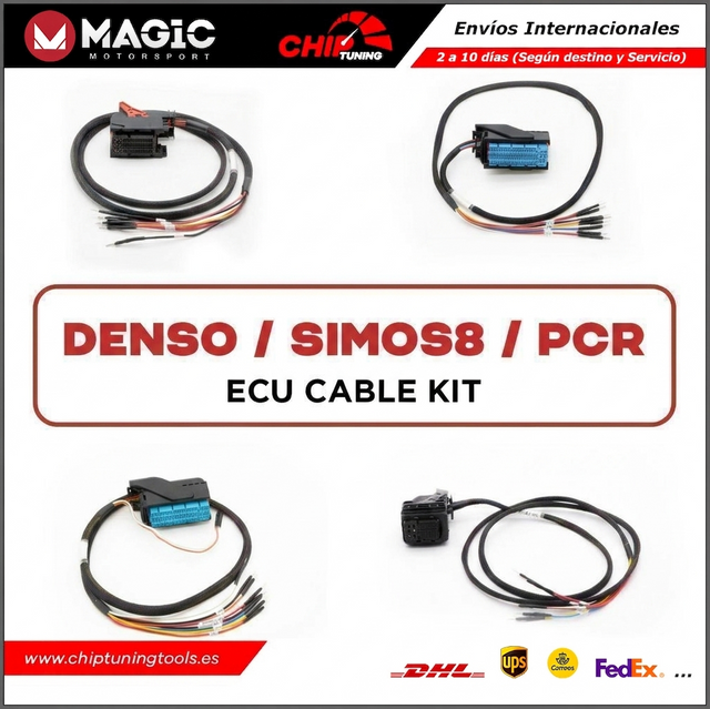 Kit original de 4 cables Magic Motorsport FLK11D para la programación en banco de ECUs Denso, Simos PCR2.1 y Toyota Gen 3.