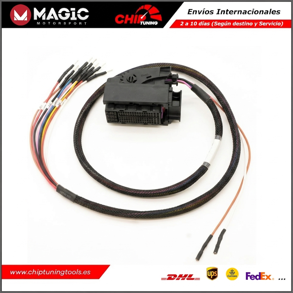 Juego de cables FLK11A para comunicación segura en modo bench con módulos automotrices Bosch BMW y VAG.