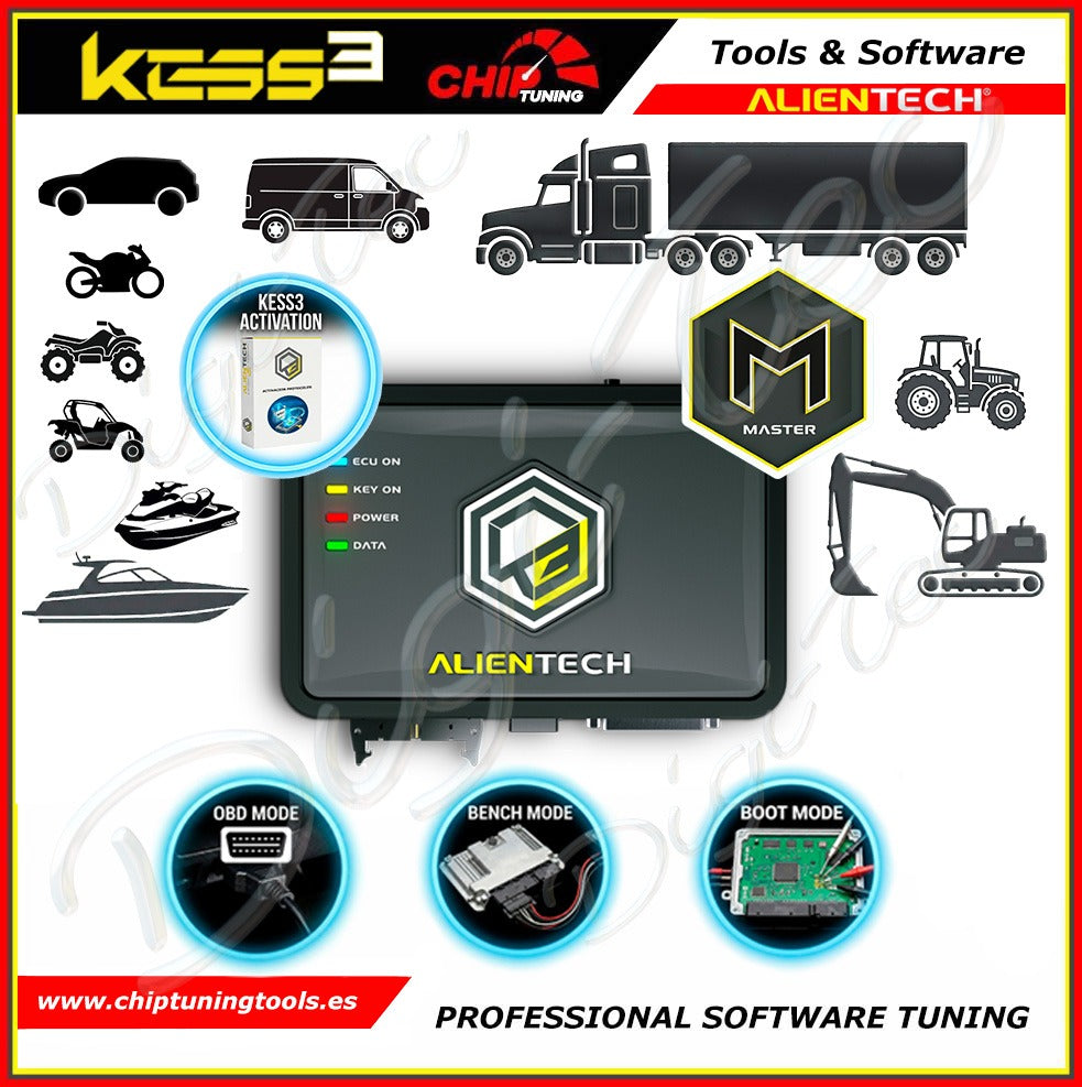 Kit KESS3 con activacion Master FULL OBD-BENCH-BOOT para reprogramación integral de centralitas.