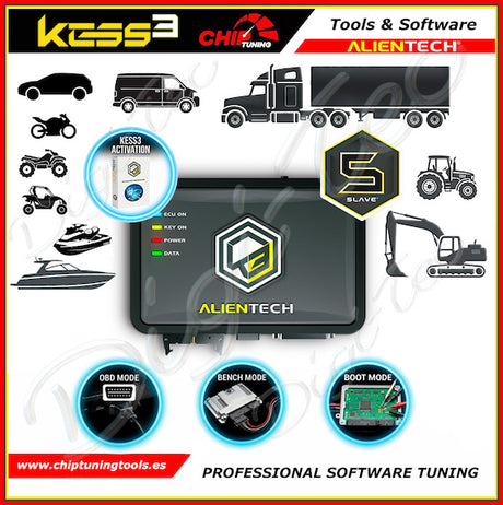 Kit KESS3 con activacion Slave FULL OBD-BENCH-BOOT para reprogramación integral de centralitas